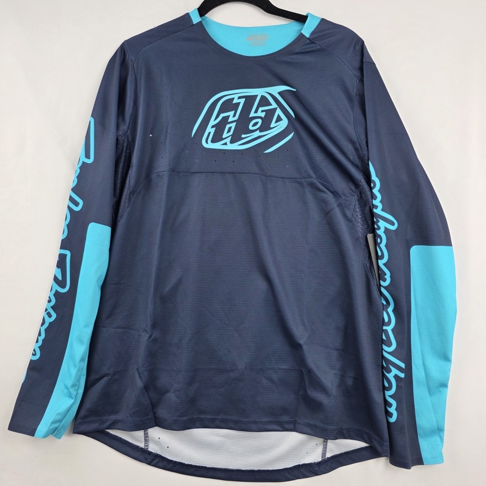 Troy Lee Designs Sprint Jersey Medium Icon Navy Teal MTB BMX LS NWT